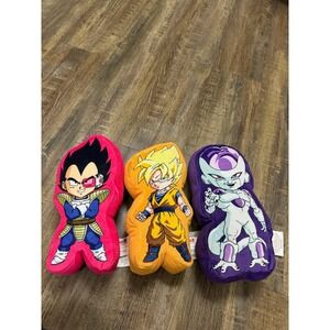 Dragon Ball Z Plush Pillow Lot Goku Frieza Vegeta Surreal Entertainment 10x5in